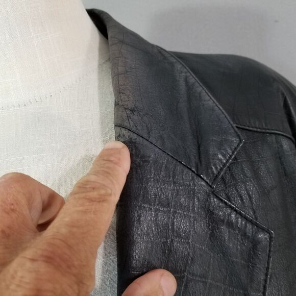 Deerskin Trading Post leather blazer sport coat jacket men's Medium black - Picture 4 of 15